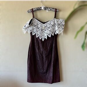 Susan Roselli Elegant Lace Off-Shoulder Dress